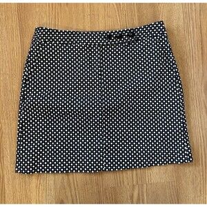 J Crew Gray White Dot Y2K Mini Skirt Size 2